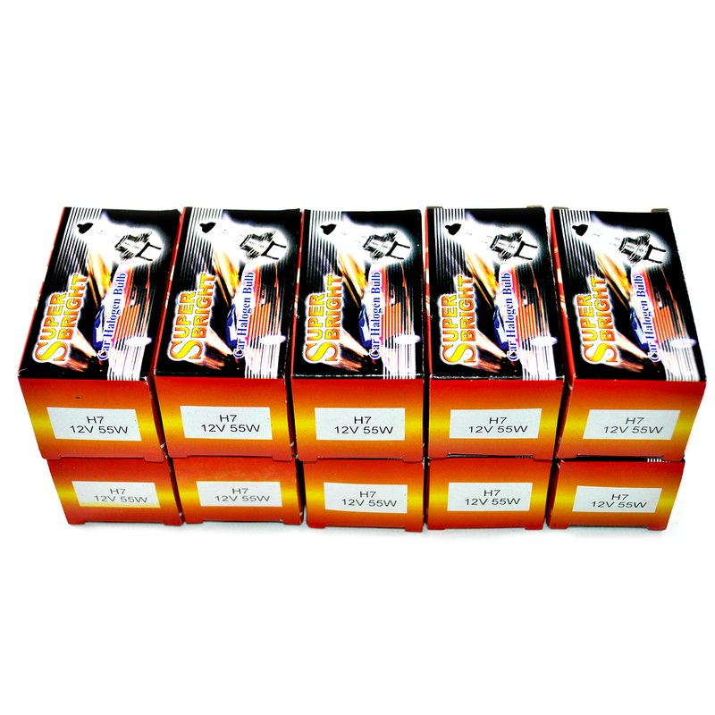 10x Glühlampe Glühbirne Halogen H7 12V 55W PX26d mit E-Prüfzeichnen im  Karton - 19,90 €